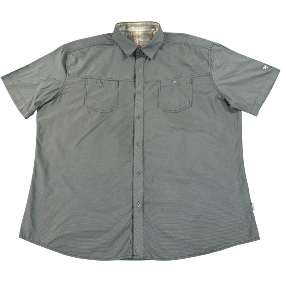 Kuhl Shirt Mens XXL Short Sleeve Button Up Hiking Outdoor Travel Performance